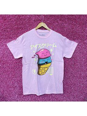 Kawaii ice cream pink Tshirt size medium